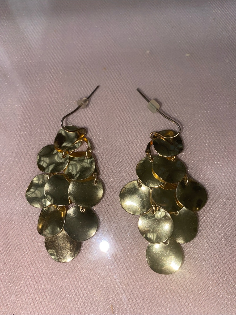 Gold Disc Cascade Drop Earrings - Women Jewelry